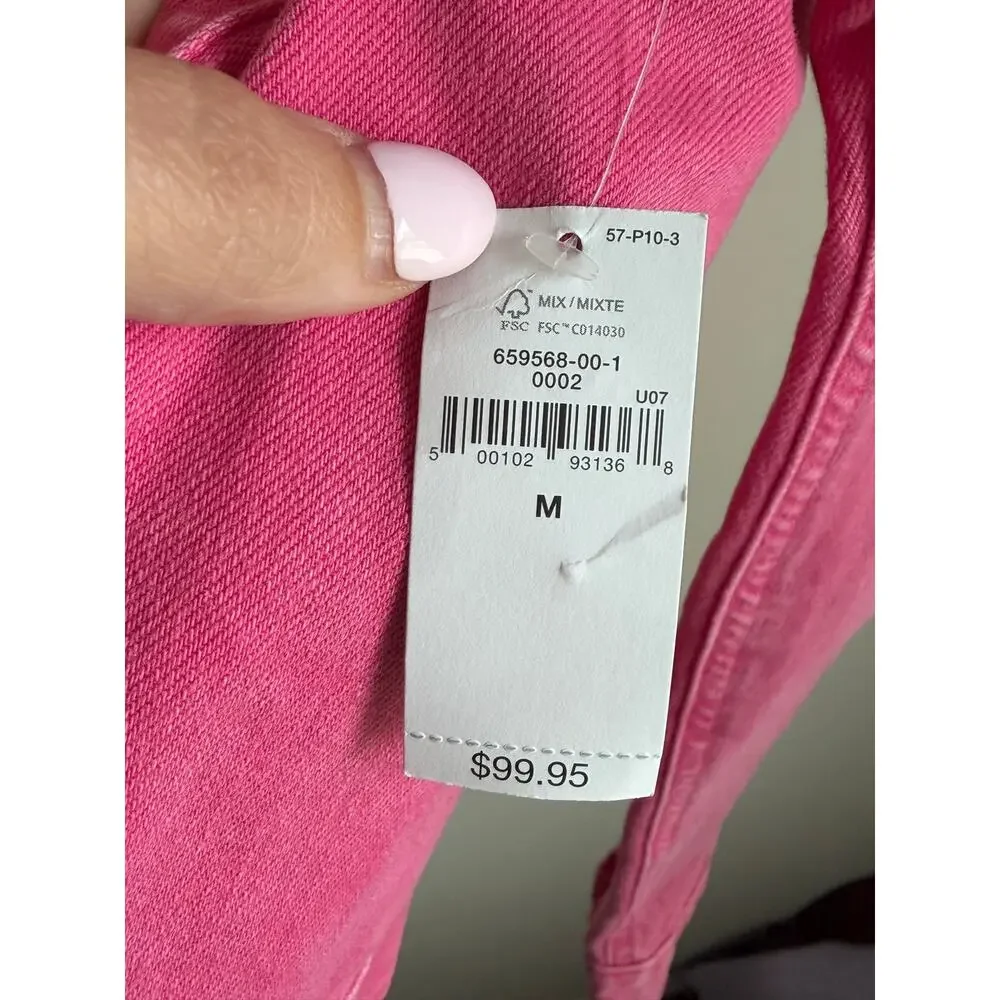 Gap × Barbie Puff Sleeve Denim Jean Trucker Jacket Pink Women's Medium NWT
